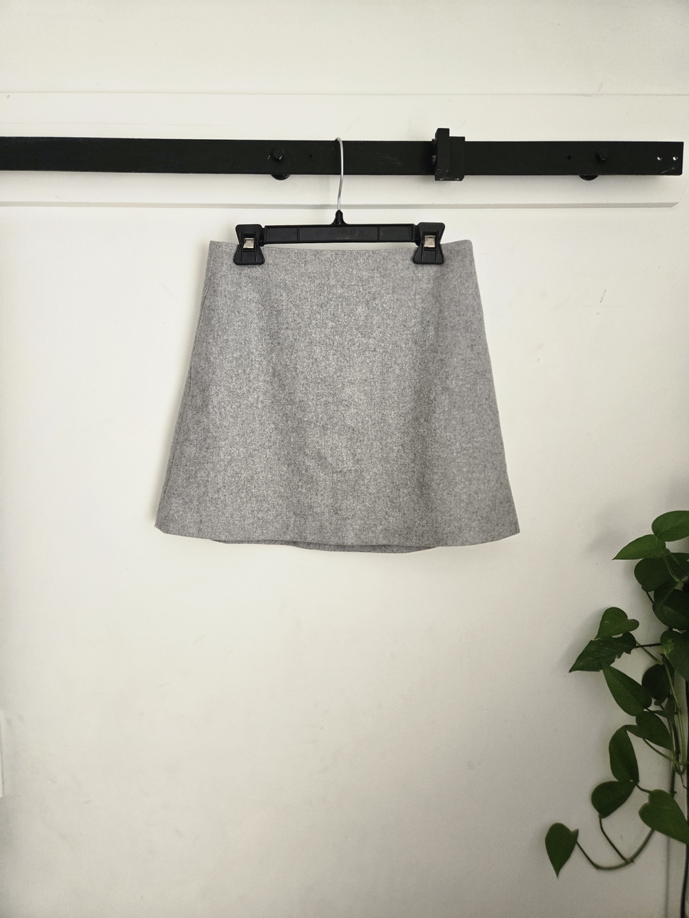 Wilfred Light Grey A-Line Wool Blend Skirt